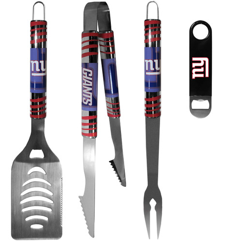 Siskiyou Sports NFL New York Giants Unisex 3 pc BBQ Set and Bottle Opener, Team Colors, One Size Siskiyou Sports NFL New York Giants Unisex 3 pc BBQ Set and Bottle Opener, Team Colors, One Size