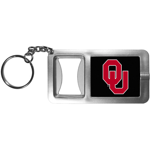 NCAA Siskiyou Sports Fan Shop Oklahoma Sooners Flashlight Key Chain with Bottle Opener One Size Black