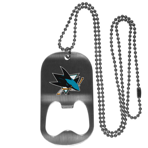 NHL Siskiyou Sports Fan Shop San Jose Sharks Bottle Opener Tag Necklace 20 inch Steel NHL Siskiyou Sports Fan Shop San Jose Sharks Bottle Opener Tag Necklace 20 inch Steel