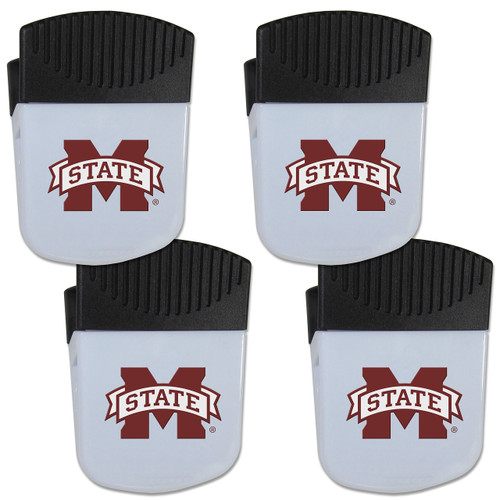 NCAA Siskiyou Sports Fan Shop Mississippi State Bulldogs Chip Clip Magnet with Bottle Opener 4 pack Team Color