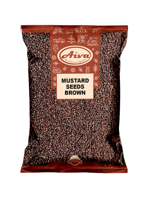 AIVA Mustard Seeds Brown (RAI SARSON) Whole I All Natural | Vegan | Non-GMO | Indian Origin - (2 LB)