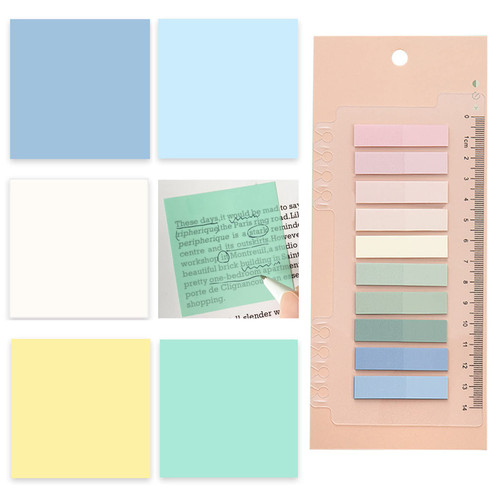 450Pcs Transparent Sticky Notes, Clear Sticky Notes, Waterproof Translucent Sticky Notes Book Annotation Supplies for Reading, Studying, Home, Office, School