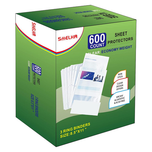 Sheet Protectors 600 Page,Page Protector 8.5" x 11" ?Upgraded Thick Material,for 3 Ring Binder, Top Loading Paper Protector with Reinforced Holes,Holds Multiple Sheets