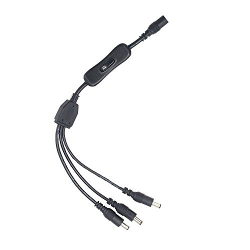 2pcs/pack 1 to 3 Ports dc inline switch DC Power Switch Extension Cable Male to Female 5.5mm x 2.1mm Barrel for LED Strip Light and Other Low Voltage Applica tions