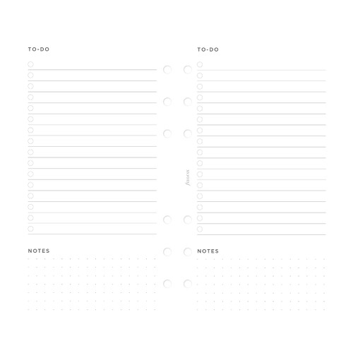 Filofax Lifestyle Refill, Personal Size, Organizer Refill, White Paper, To Do, 20 Sheets (B132864)