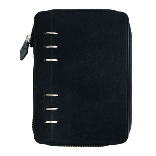 Filofax Clipbook, Personal Zip, Classic Monochrome Collection, Refillable Notebook, Black (B143007)
