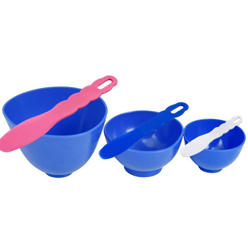 SGOE 3PCS Flexible Rubber Mixing Bowls with 3 Plastic Spatulas for Alginate