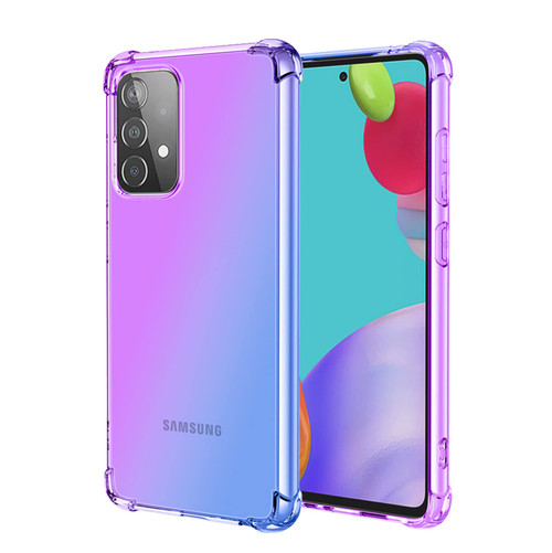 OEURVQO for Galaxy A72 Samsung A72 Case Clear Cute Gradient Colorful Design Slim Phone Case Soft TPU Cover Shockproof Bumper Anti-Scratch Protective for Samsung Galaxy A72 [4G 5G] (Purple Blue)