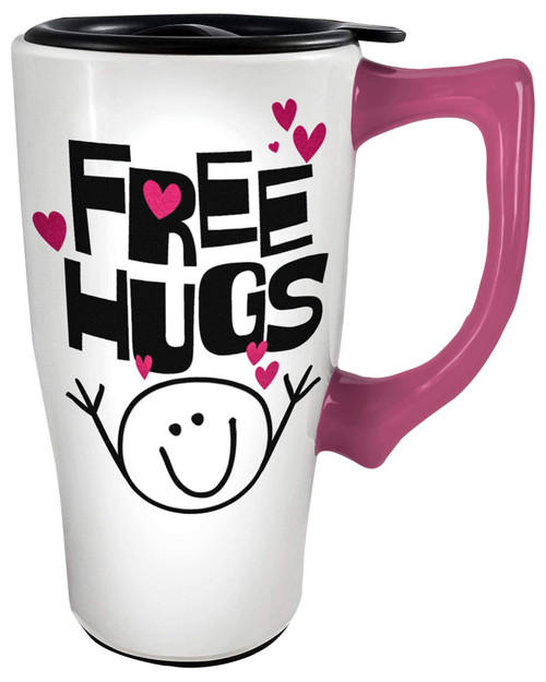 Spoontiques Free Hugs Ceramic Travel Mug