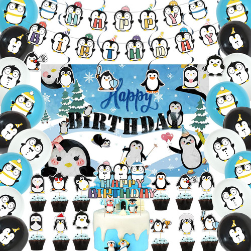Penguin Birthday Party Supplies Cute Penguin Party Decorations Include HAPPY BIRTHDAY Banner Balloons Cake Topper Cupcake Toppers Spirals Background Cartoon Penguin Birthday Party Decoration Penguin Birthday Party Supplies Cute Penguin Party Decorations Include HAPPY BIRTHDAY Banner Balloons Cake Topper Cupcake Toppers Spirals Background Cartoon Penguin Birthday Party Decoration