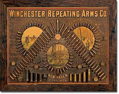Winchester Repeating Arms CO Ammunition Ammo Firearms Guns Hunt Metal Tin Sign 8x12 Inches