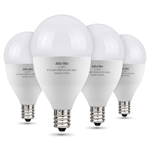 Albrillo E12 Bulb, Candelabra Light Bulbs 40 Watt Equivalent, Chandelier Light Bulbs, Decorate Candle Base E12 Non-Dimmable, Warm White 2700K 4 Pack