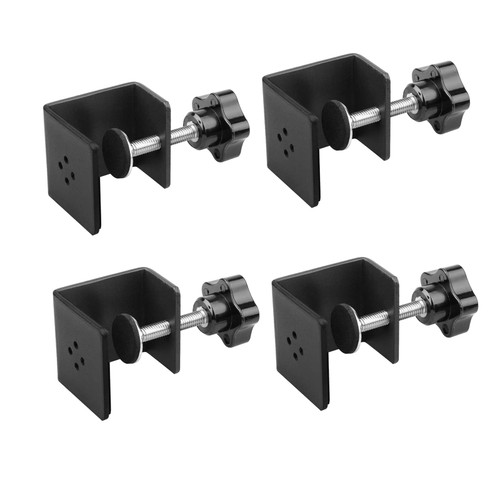 JSFURN Heavy Duty Metal C-Clamps for Woodworking, Table Saw Fence Clamps with Protective Pad, 4 Pack Table Clamps for Fixed Acrylic Sheets, Glass sheets, Plastic Sheets, Wood Sheets