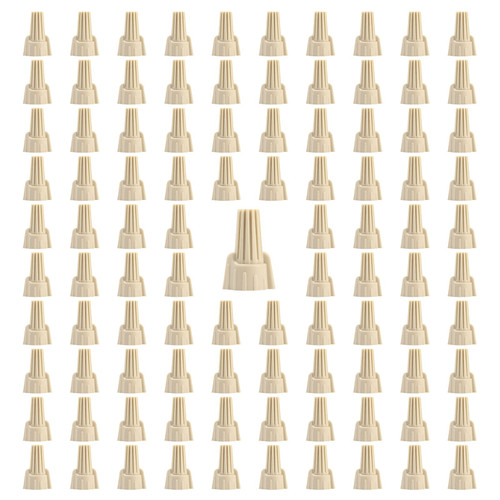 100pcs Winged Wire Nuts Connectors,Tan 22-10 AWG Easy Twist-on Electrical Screw Wire Caps (P12 Tan)
