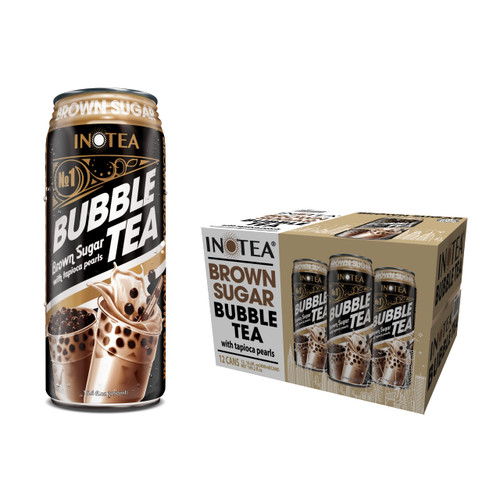 (Pack of 12) INOTEA Bubble Tea | Choose One from 6 Flavors: Brown Sugar, Taro, Honeydew, Banana, Matcha Latte, Sea Salt Coffee | Ready to Drink in a Can (16.6oz/can) | Black Milk Tea with Boba (Brown Sugar) (Pack of 12) INOTEA Bubble Tea | Choose One from 6 Flavors: Brown Sugar, Taro, Honeydew, Banana, Matcha Latte, Sea Salt Coffee | Ready to Drink in a Can (16.6oz/can) | Black Milk Tea with Boba (Brown Sugar)
