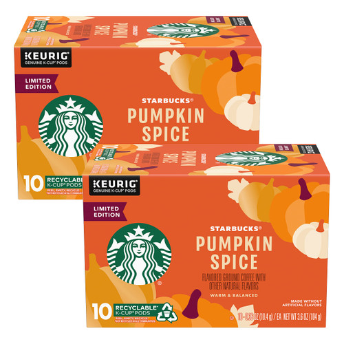 Starbucks Coffee Company Limited Edition Flavored Coffee K-Cups, Pumpkin Spice, 10 CT (Pack of 2)