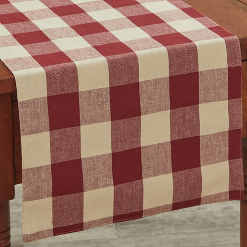 Park Designs Buffalo Check Backed Garnet Table Runner 13" x 54"
