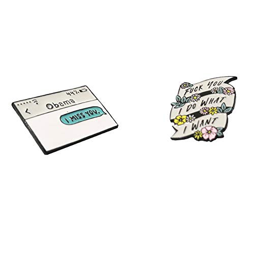 Enamel Pins for Backpacks, Funny Lapel Brooch Pin for Jackets Clothes Bags Birthday Christmas Gifts Set of 2