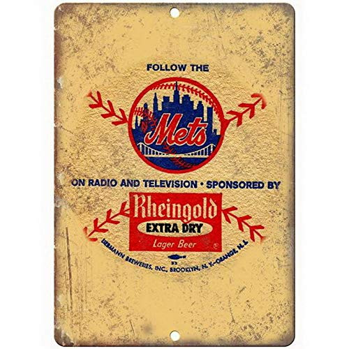 Mets Rheingold Extra Dry Lager Beer Ad Vintage Metal Tin Signs Beer 8X12 Inches Mets Rheingold Extra Dry Lager Beer Ad Vintage Metal Tin Signs Beer 8X12 Inches