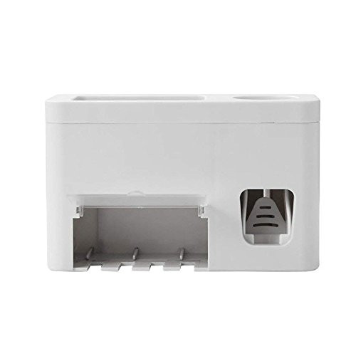 Winnerbe Toothbrush Holder Wall Mounted Automatic Toothpaste Squeezer Dispenser Holder With Toothbrush Holder Set for Washroom Bathroom (Multifunction)