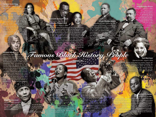 777 Tri-Seven Entertainment Famous Black History People Poster Series 05, 24"x18", Unramed, Multicolor