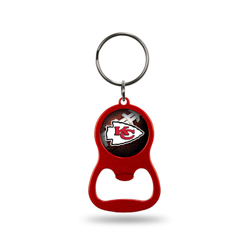 Rico Industries NFL Football Kansas City Chiefs Red Metal Keychain - Beverage Bottle Opener With Key Ring - Pocket Size