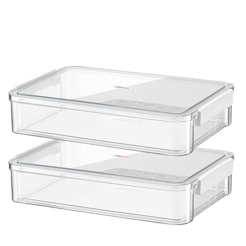 Comforhous 2 Pack Document Storage Clear Plastic Storage Boxes with Lids Stackable Storage Bins Paper Storage Box Containers for Organizing A4 File Paper, Document, Photo, Scrapbook White