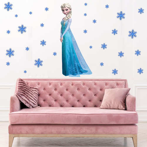 Ice Princess Frozen Wall Decals Stickers, Peel and Stick Princess Wall Decals for Girls Bedroom Removable Wall Art Decor for Baby Nursery Girls Room