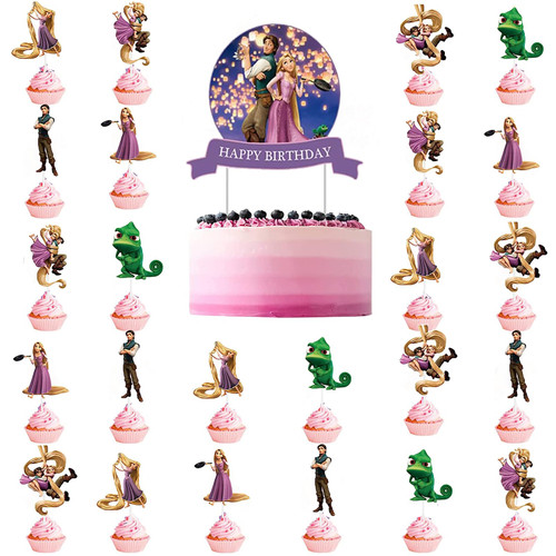 Princess Rapunzel Cake Decorations, 25 PCS Tangled Rapunzel Cupcake Toppers, Tangled Rapunzel Birthday Party Cake Decorations for Boys and Girls Baby Shower Rapunzel Party Decorations Princess Rapunzel Cake Decorations, 25 PCS Tangled Rapunzel Cupcake Toppers, Tangled Rapunzel Birthday Party Cake Decorations for Boys and Girls Baby Shower Rapunzel Party Decorations