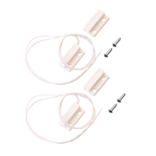 OCESTORE 2pcs MC-38 Magnetic Door Alarm Switch MC38 Alarm Magnetic Reed Switch MC-38 Surface Mount Wired NC Door Sensor White