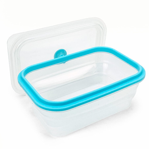 CARTINTS Microwave and Oven Safe 100% Silicone Food Storage Containers Collapsible Silicone Lunch Container with lids, For Travel, Camping or Baking, (900ml, 1 Pack)
