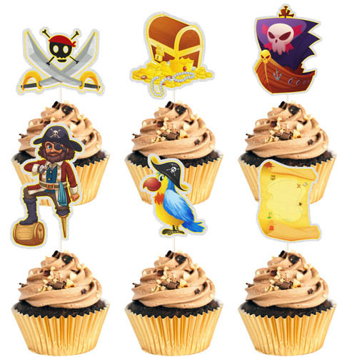 MEFENG Pirate Cupcake Toppers,Assembled Pirate Captain Treasure Skull Treasure Map Cap Myna Pirate Ship Flag Cupcake Picks,Nautical Themed Party Decorations, Baby Shower Welcome Get Home Wedding Birthday Party Supplies.Pack of 18 MEFENG Pirate Cupcake Toppers,Assembled Pirate Captain Treasure Skull Treasure Map Cap Myna Pirate Ship Flag Cupcake Picks,Nautical Themed Party Decorations, Baby Shower Welcome Get Home Wedding Birthday Party Supplies.Pack of 18