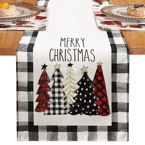 Grey Table Runner Buffalo Plaid Table Runner, Dining Room Table Runner Burlap Runner, Reversible Christmas Table Runner Table Decoration for Home Decor Indoor, Farmhouse Table Runners 72 Inches Long Grey Table Runner Buffalo Plaid Table Runner, Dining Room Table Runner Burlap Runner, Reversible Christmas Table Runner Table Decoration for Home Decor Indoor, Farmhouse Table Runners 72 Inches Long
