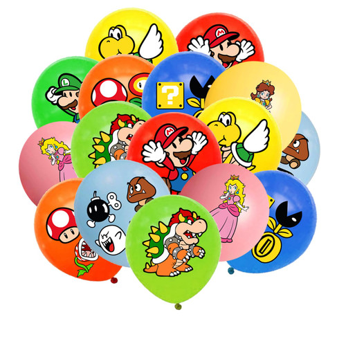 45 pcs Mario Balloons 9 Styles Mario Birthday Balloons Super Bros Lovers Super Bros Party Supplies for Mario Decorations