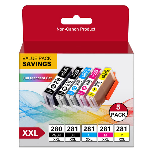 280xxl 281xxl Black Color Ink cartridges Replacement for Canon pgi-280XXL 280 XXL for Canon Printers Pixma TS8120 TS8220 TS9120 TR7520 TR8520 TS6120 TS6220 TS9520 TS9521C TS702 TS6320 TS9100
