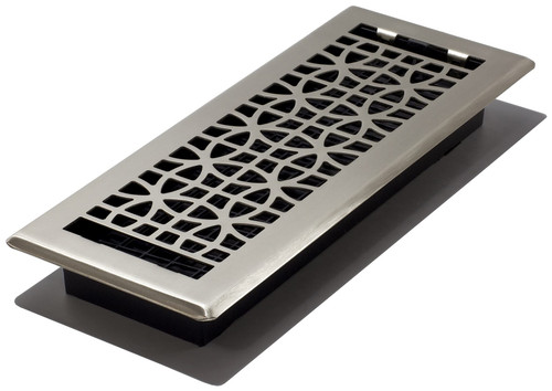 Decor Grates ECH412-NKL, Eclipse Floor Register, 4x12 Inches, Brushed Nickel