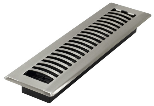 Decor Grates LAH212-NKL Louvered Floor Register, Brushed Nickel