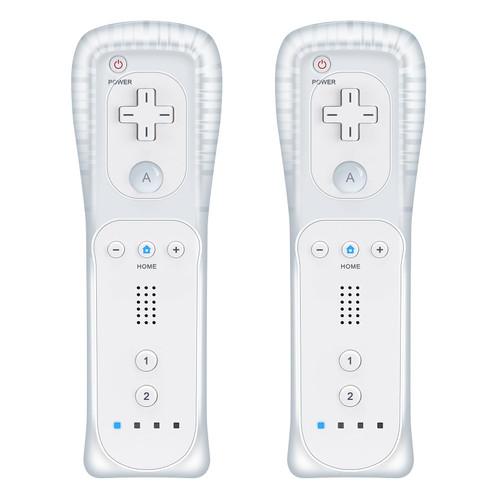 Lyyes Wii Controller 2 Pack, Wii Remote Controllers with Silicon Case and Strap for Wii and Wii U