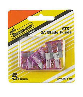 Buss Automotive Fuses ATC 3 A 32 V 5 / Card by Cooper Bussmann