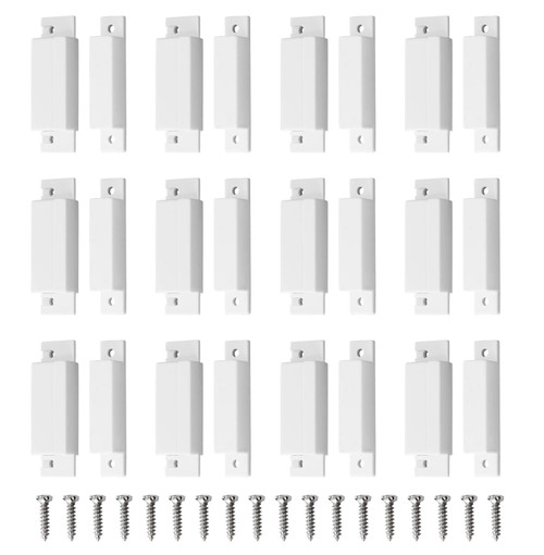 Mecion 12Pcs NC Surface Mount Wired Window Door Contact Sensor, ABS Door Window Sensor Alarm Magnetic Reed Switch