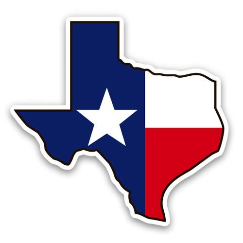 GT Graphics Express Texas Flag State Shape Lone Star - 3" Vinyl Sticker - for Car Laptop Water Bottle Phone - Waterproof Decal