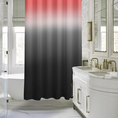 Koogfubear Black and Red Ombre Shower Curtain for Bathroom, Polyester Textured Fabric Waterproof Shower Curtain Liner with 12 Hooks for Bathing Cover 72 x 72 Koogfubear Black and Red Ombre Shower Curtain for Bathroom, Polyester Textured Fabric Waterproof Shower Curtain Liner with 12 Hooks for Bathing Cover 72 x 72