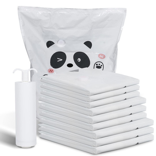 9 Pack Vacuum Storage Bags, Space Saver Bags (3 X-Jumbo/3 Jumbo/3 Large) Compression Storage Bags for Comforters, Blankets, Clothes, Hand Pump Included (Combo 3+Hand pump)