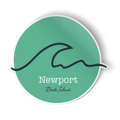 Squiddy Newport Rhode Island Wave - Vinyl Sticker Decal for Phone, Laptop, Water Bottle (2.5" high)