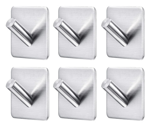 Adhesive Towel Hooks Stainless Steel Towel Hook Self Adhesive Towel Hooks for Hanging Coat,Hat,Towel Robe Hook Rack Bathroom ?6 Packs? Adhesive Towel Hooks Stainless Steel Towel Hook Self Adhesive Towel Hooks for Hanging Coat,Hat,Towel Robe Hook Rack Bathroom ?6 Packs?