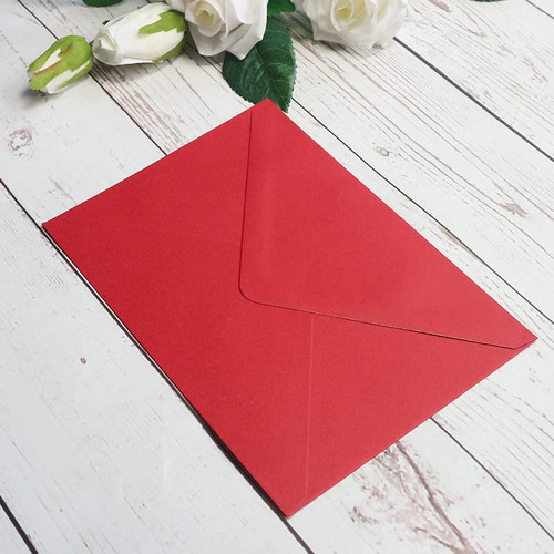 25 PCS A7 Matte Red Envelopes,5.35 x 7.7 inches, Perfect for 5x7 Weddings,Invitation Cards,Birthday Greeting Invite