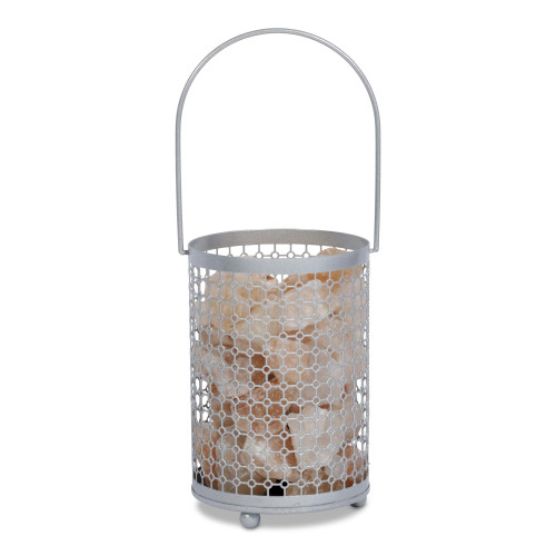 Urban Shop Perforated Metal Salt Lamp, Silver