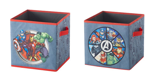 Idea Nuova Marvel Avengers Set of Two Spacious Collpasible Storage Cubes, 10"x10", Avengers / Grey