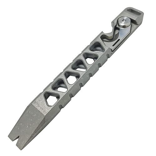 AXUYU Titanium Pry Bar, Pocket Multi-functional Pry Bar with Bottle Opener Screwdriver Keychain,Outdoor EDC Tool