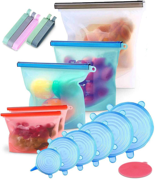 Silicone Bags Reusable - Reusable Sandwich Bag - Reusable Sandwich Bags - Bags Silicone Storage Bags - Silicone Stretch Lids & Reusable Durable Food Storage Covers for Bowls Silicone Bags Reusable - Reusable Sandwich Bag - Reusable Sandwich Bags - Bags Silicone Storage Bags - Silicone Stretch Lids & Reusable Durable Food Storage Covers for Bowls